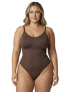 Shapies Brief Bodysuit in brown, front view