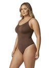 Shapies Brief Bodysuit in brown, three-quarter angle view