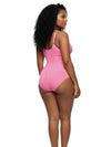 Shapies Brief Bodysuit in pink, three-quarter angle view