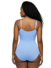 Shapies Brief Bodysuit in sky blue, back view