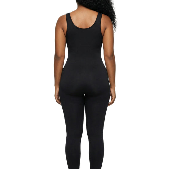 Shapies Full Length Bodysuit in black, back view