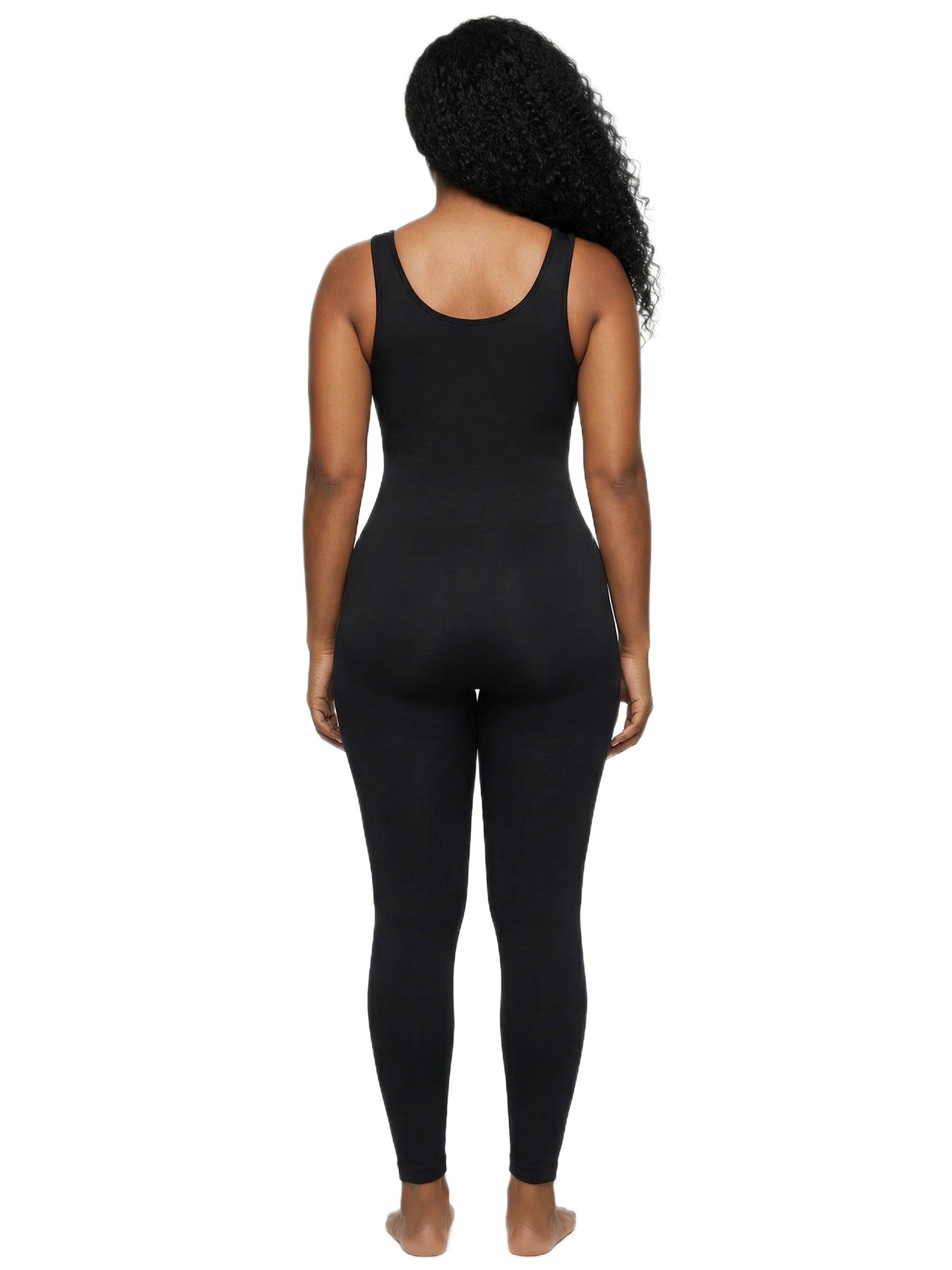 Shapies Full Length Bodysuit in black, back view