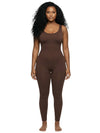 Shapies Full Length Bodysuit in brown, front view