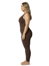 Shapies Full Length Bodysuit in brown, side view