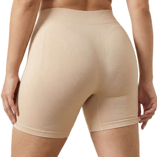 Shapies High Waist Shaping Shorts in beige, back view