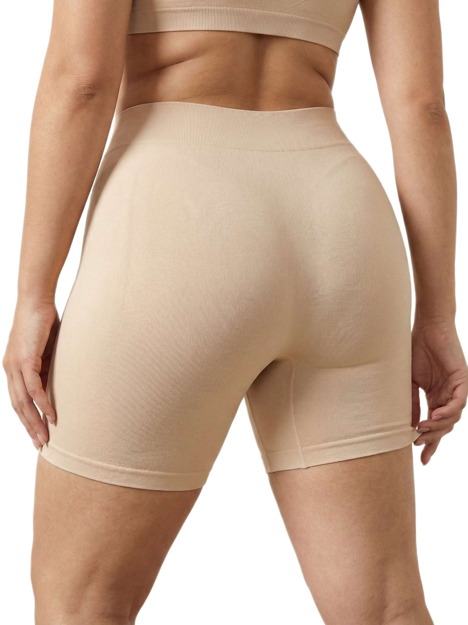 Shapies High Waist Shaping Shorts in beige, back view