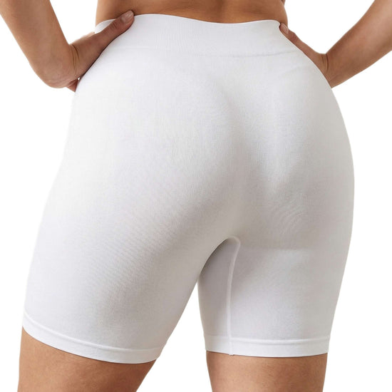 Shapies High Waist Shaping Shorts in white, back view