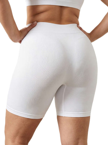 Shapies High Waist Shaping Shorts in white, back view