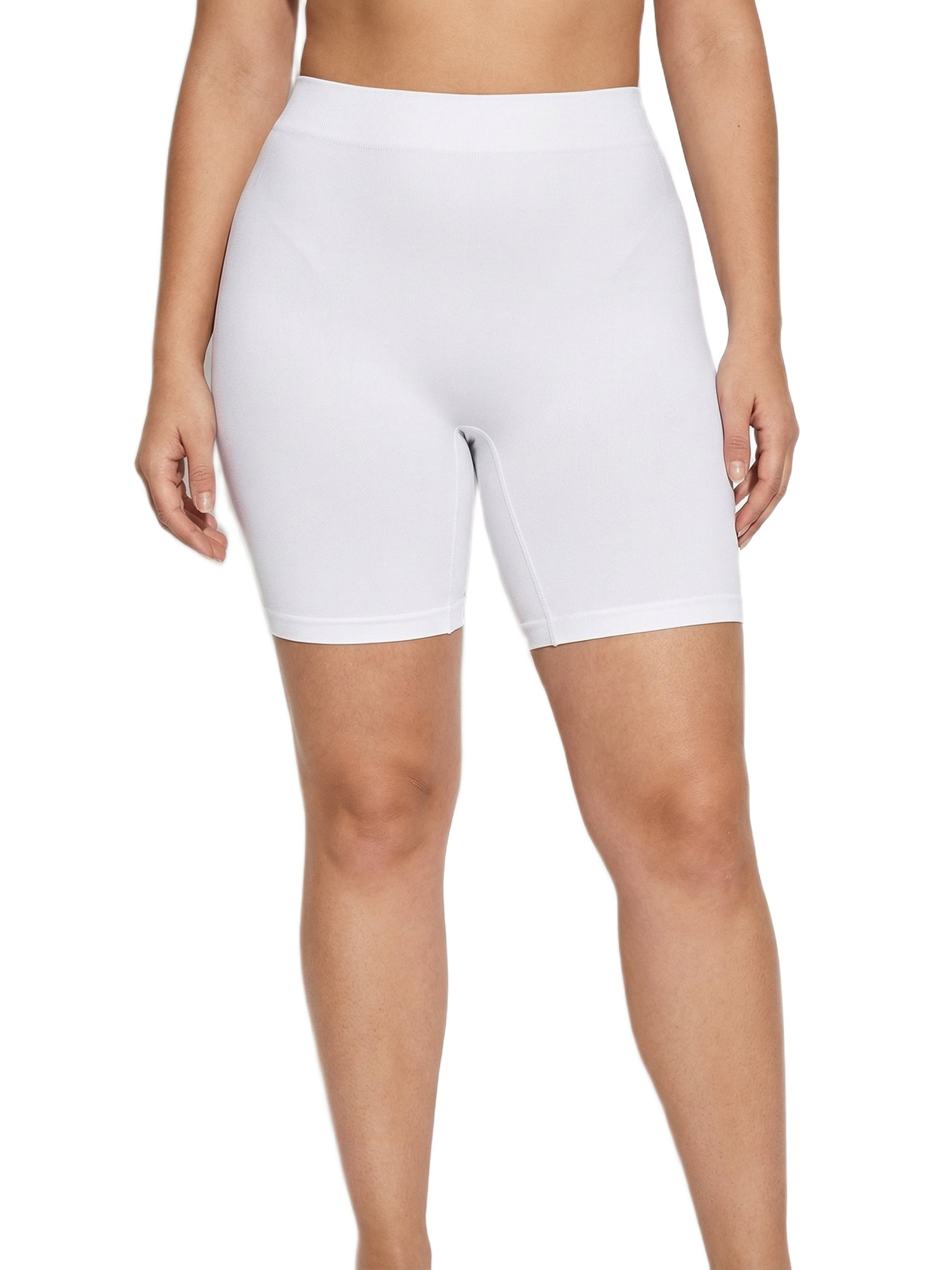 Shapies High Waist Shaping Shorts in white, front view