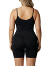 Shapies Mid-Thigh Bodysuit in black, back view