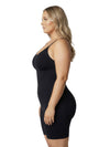 Shapies Mid-Thigh Bodysuit in black, side view