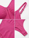 Shapies Zip-Front Bodysuit in pink, detail collage