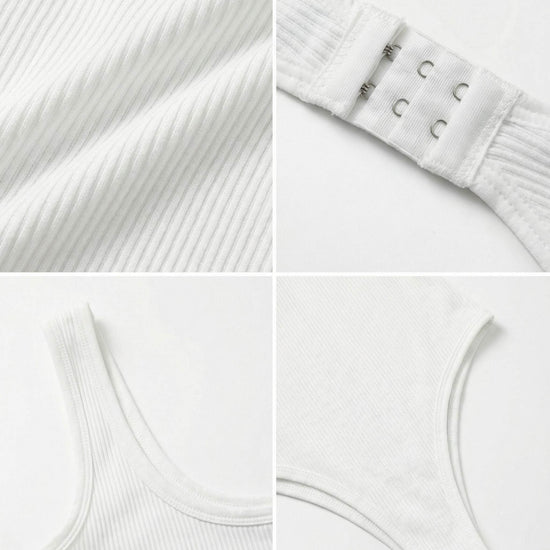 Shapies Ribbed Daily Bodysuit in white, multi-angle collage