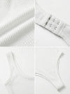 Shapies Ribbed Daily Bodysuit in white, multi-angle collage