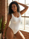 Shapies Ribbed Daily Bodysuit in white, lifestyle photo