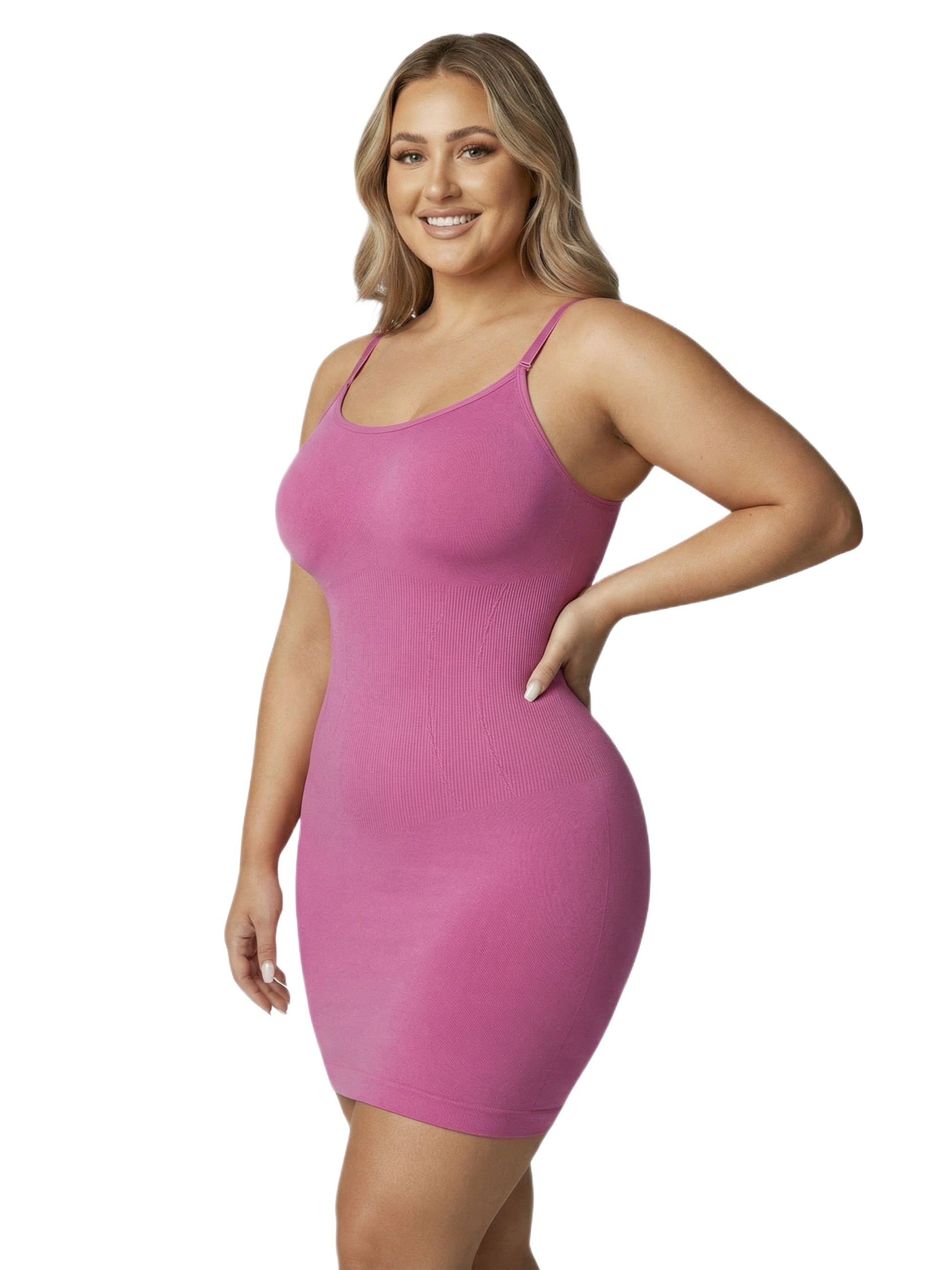 Shapies Shaping Dress in pink, three-quarter angle view
