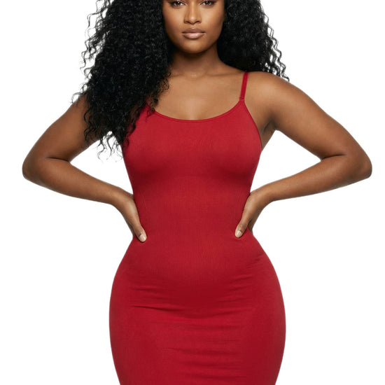 Shapies Shaping Dress in red, front view