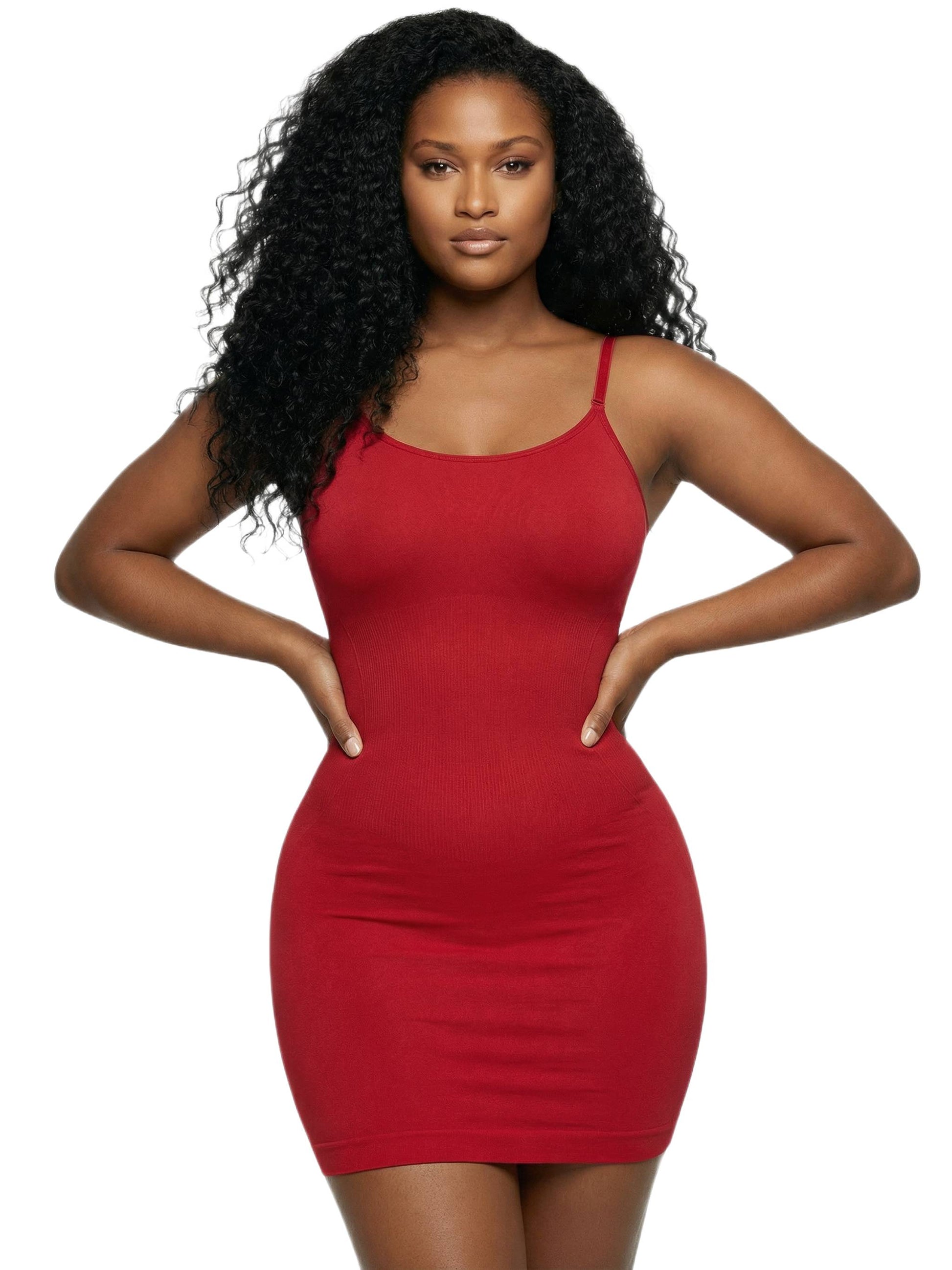 Shapies Shaping Dress in red, front view