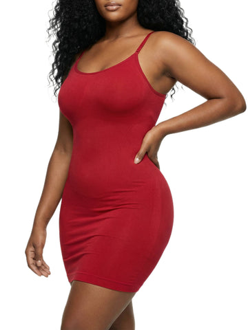 Shapies Shaping Dress in red, three-quarter angle view