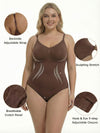 Shapies Snatched Bodysuit in brown, multi-angle collage