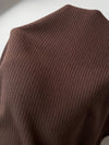 Shapies Ribbed Daily Bodysuit in brown, close-up detail