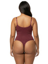 Shapies Snatched Bodysuit in burgundy, back view