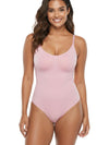 Shapies Snatched Bodysuit in pink, front view