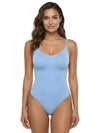 Shapies Snatched Bodysuit in sky blue, front view