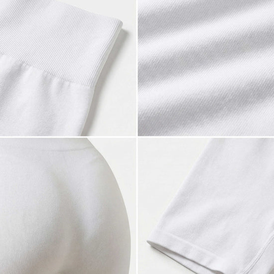 Shapies High Waist Shaping Shorts in white, multi-angle collage