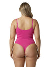 Shapies Zip-Front Bodysuit in pink, back view